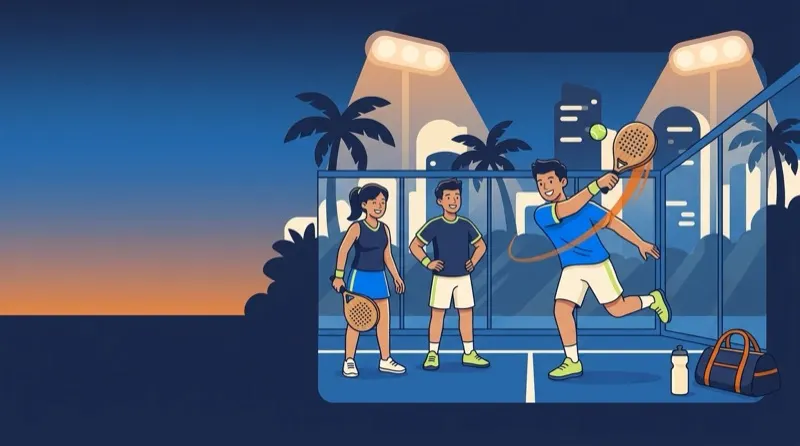 Ilustrasi main padel bersama